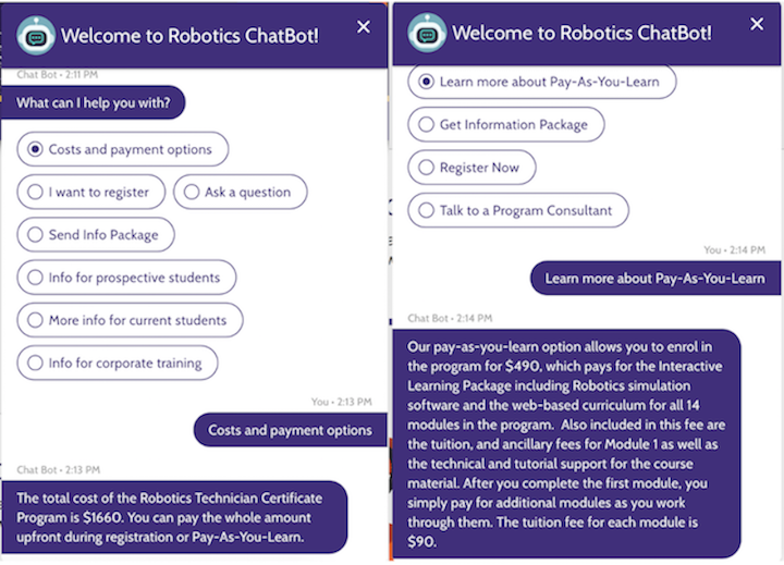 chatbots cost of payment response