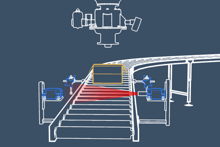 PLC animated box on conveyer line