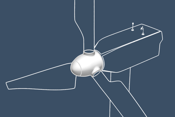 Animation of wind turbine blades