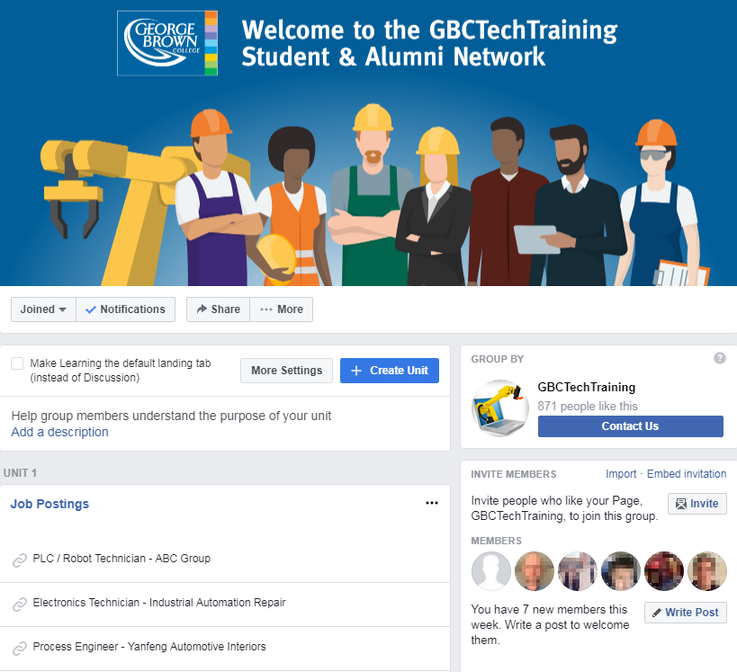 Screenshot of GBCTechTraining Facebook Group