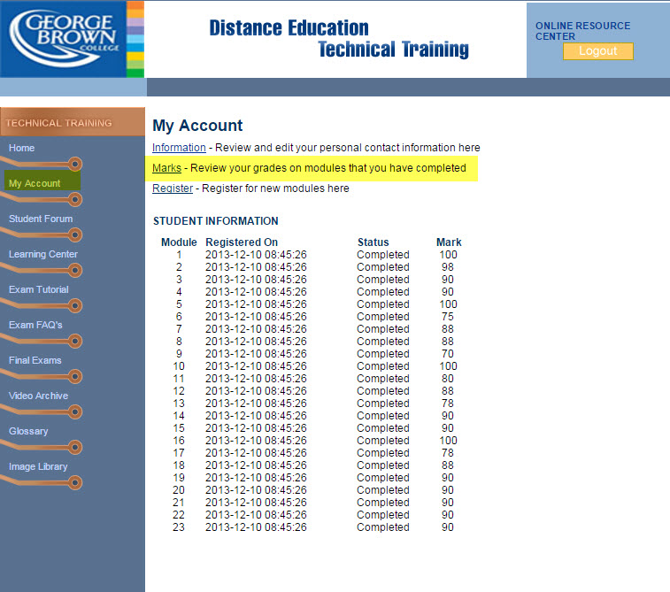 Resource Center Grades