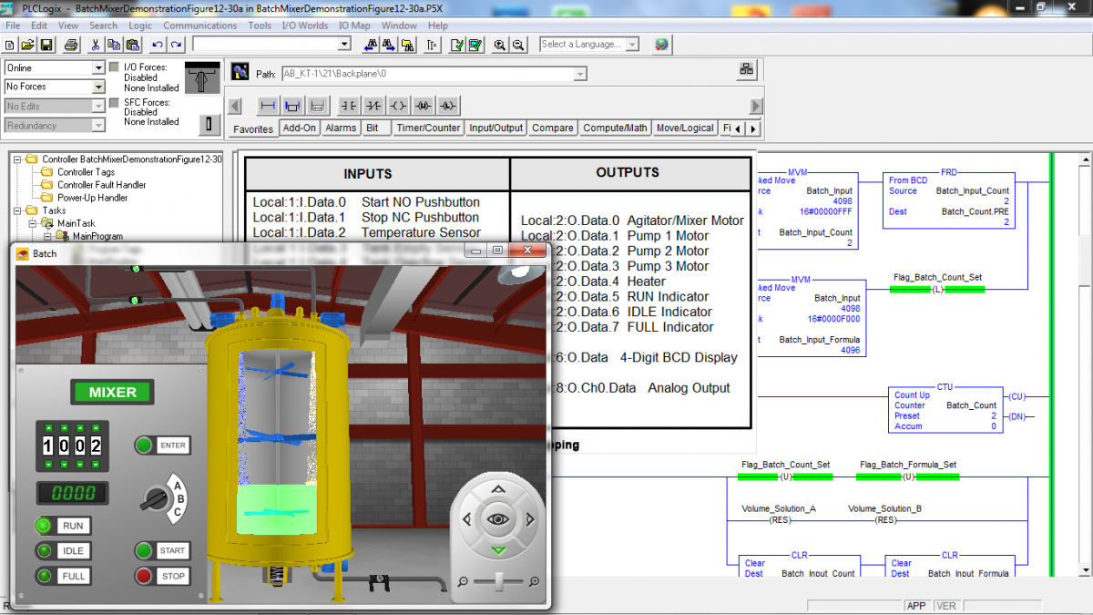 Batch mixer simulation lab project