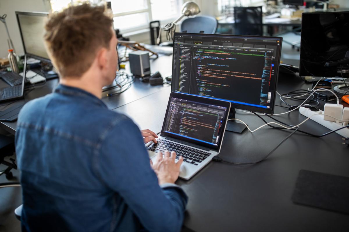 Man working on a computer