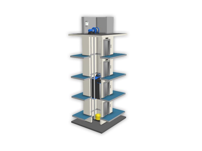 PLCLogic Simulation four stage elevator
