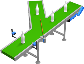 Image of a bottles on a conveyor belt