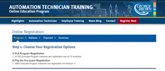 Automation registration page