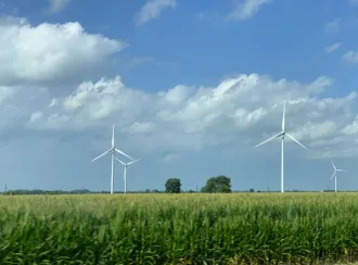 wind turbine in field