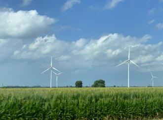 wind turbine in field