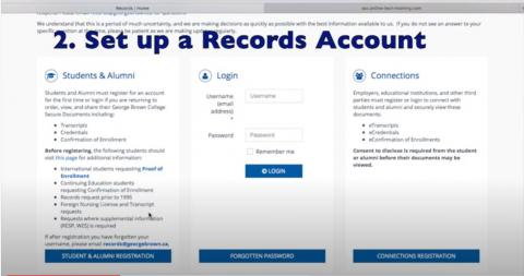 Access E-certificate setting up an account