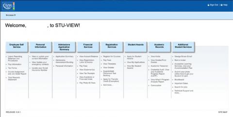 Stu-View interface