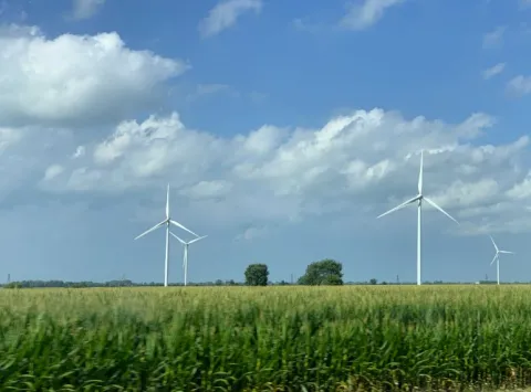 wind turbine in field