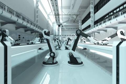 Robotics arm in factory