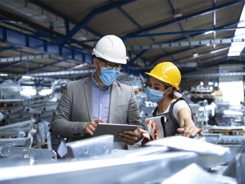 technicians working in factory